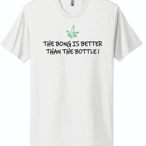 Graphic Tee - White with Green Leaf Design